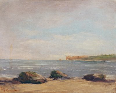 La playa en Etretat, 1872 de Gustave Courbet
